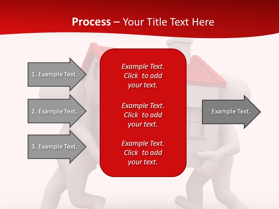 Two 3D Humans Carry A Home In Their Hands PowerPoint Template