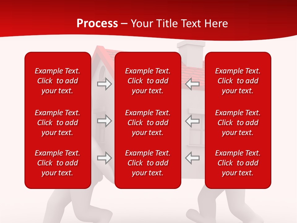 Two 3D Humans Carry A Home In Their Hands PowerPoint Template