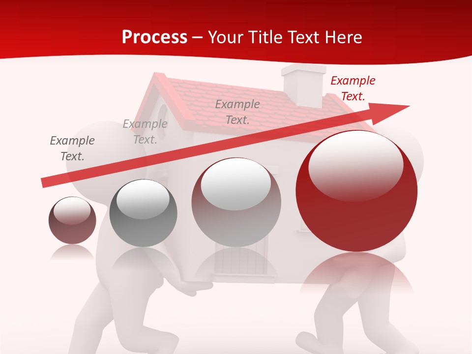 Two 3D Humans Carry A Home In Their Hands PowerPoint Template