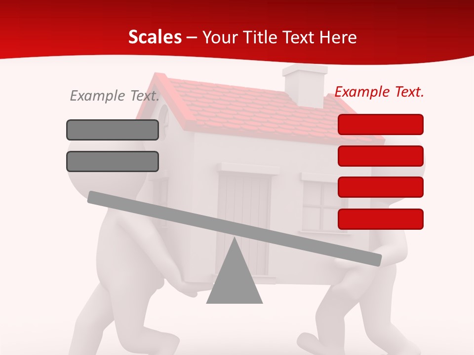 Two 3D Humans Carry A Home In Their Hands PowerPoint Template