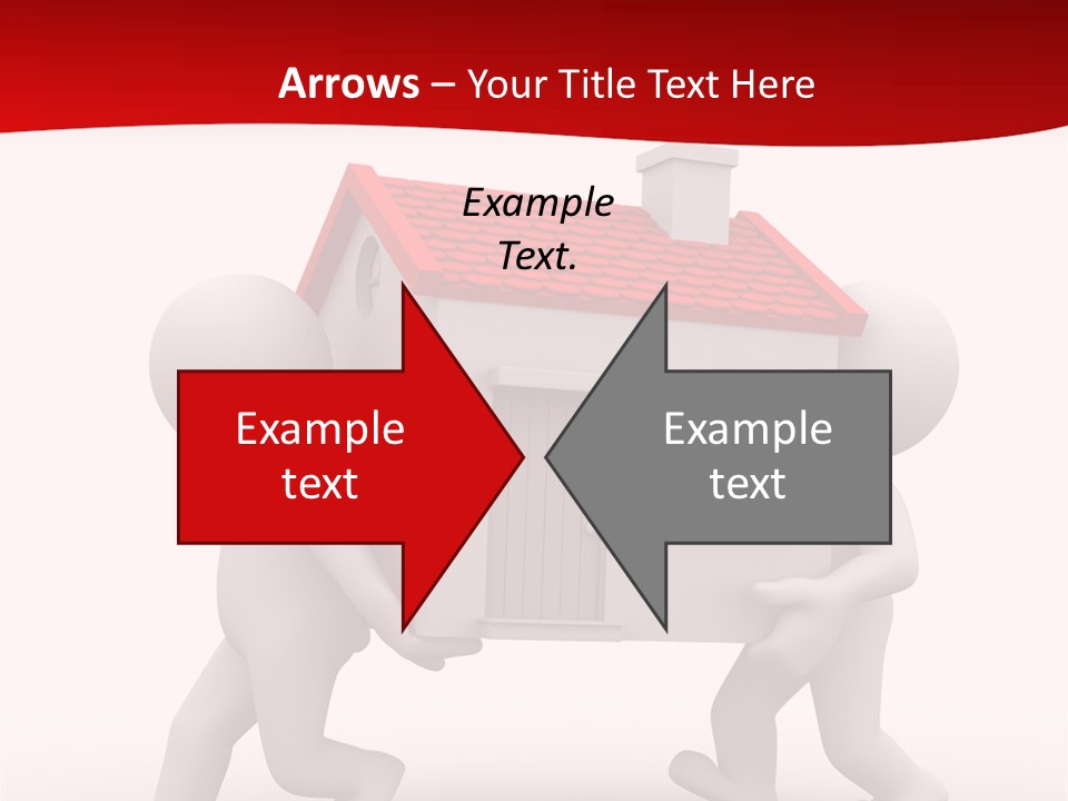 Two 3D Humans Carry A Home In Their Hands PowerPoint Template