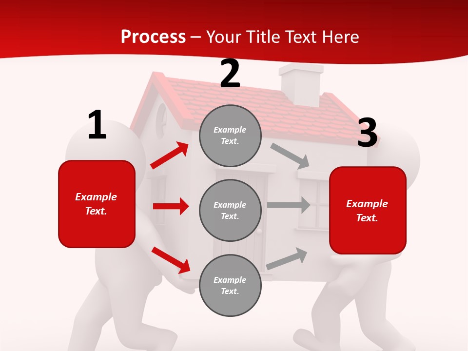 Two 3D Humans Carry A Home In Their Hands PowerPoint Template