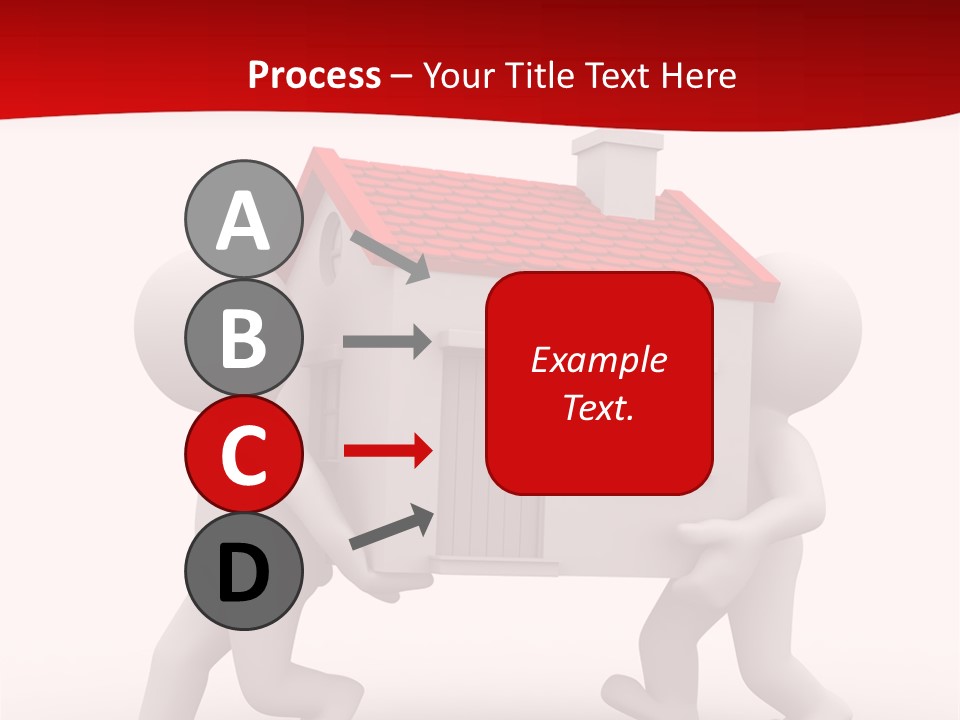 Two 3D Humans Carry A Home In Their Hands PowerPoint Template