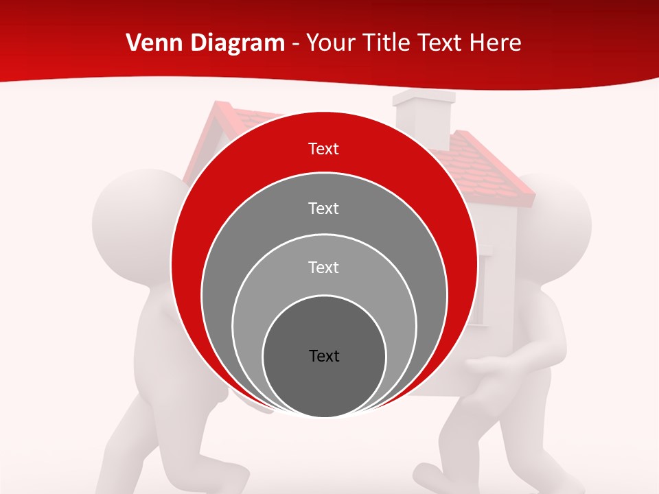 Two 3D Humans Carry A Home In Their Hands PowerPoint Template