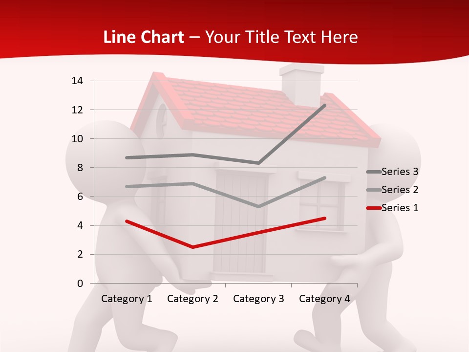 Two 3D Humans Carry A Home In Their Hands PowerPoint Template