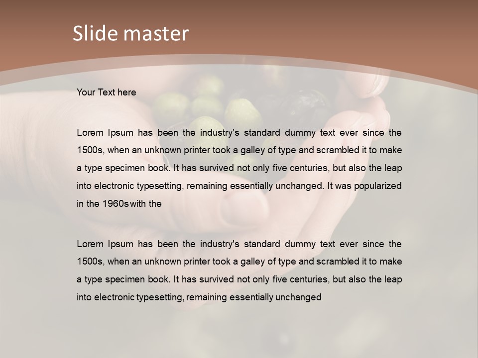 A Person Holding A Handful Of Olives In Their Hands PowerPoint Template