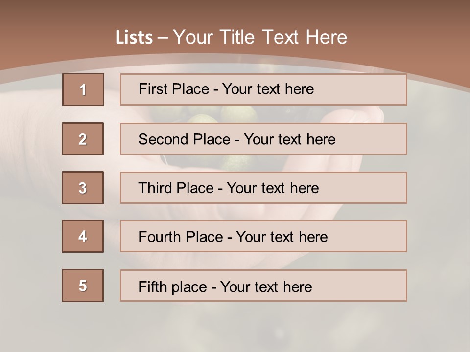 A Person Holding A Handful Of Olives In Their Hands PowerPoint Template