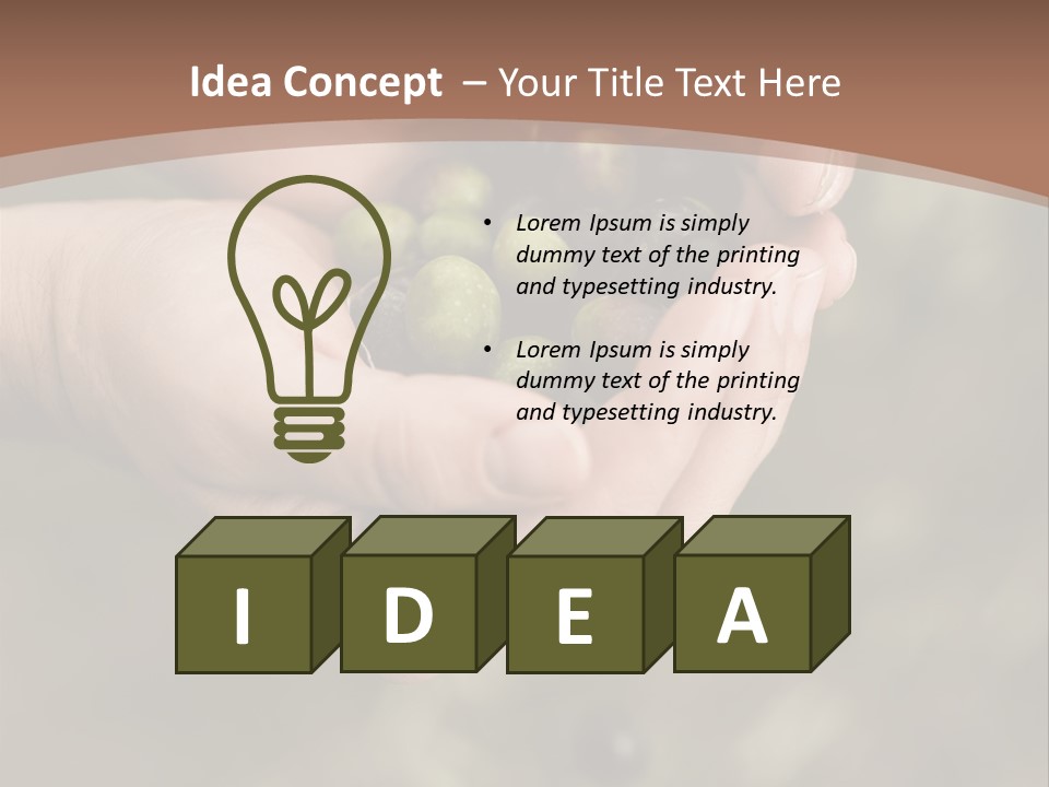 A Person Holding A Handful Of Olives In Their Hands PowerPoint Template