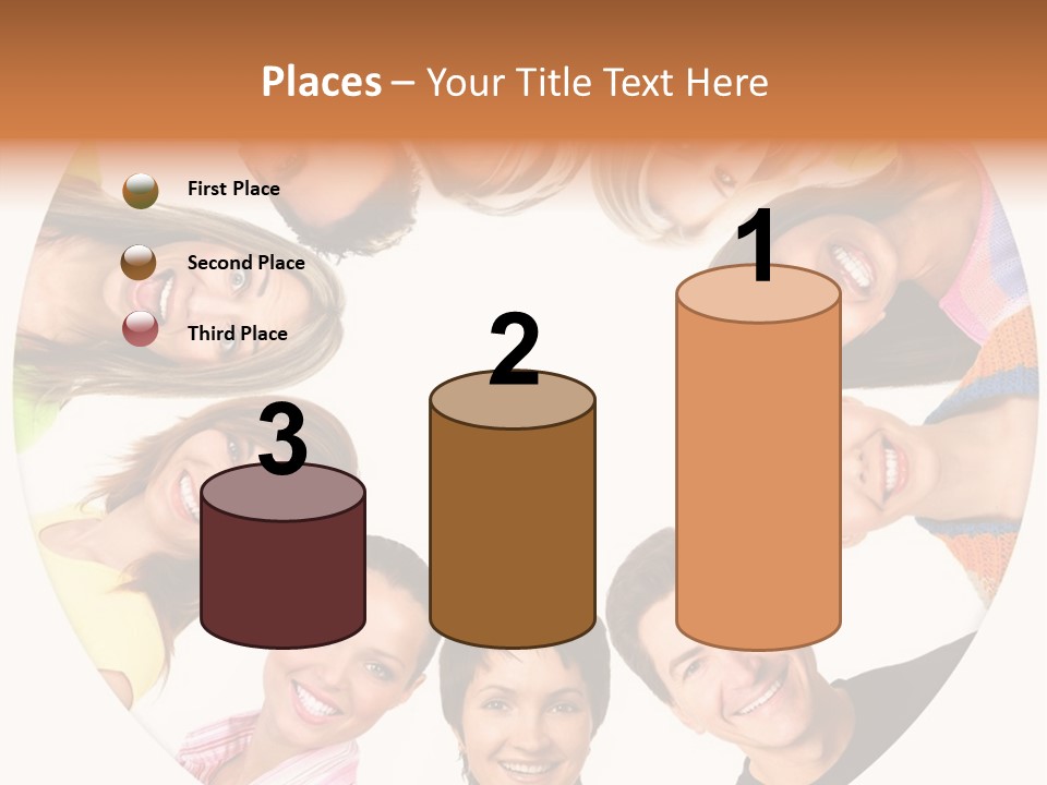 Happy Smiling People. Over White Background PowerPoint Template