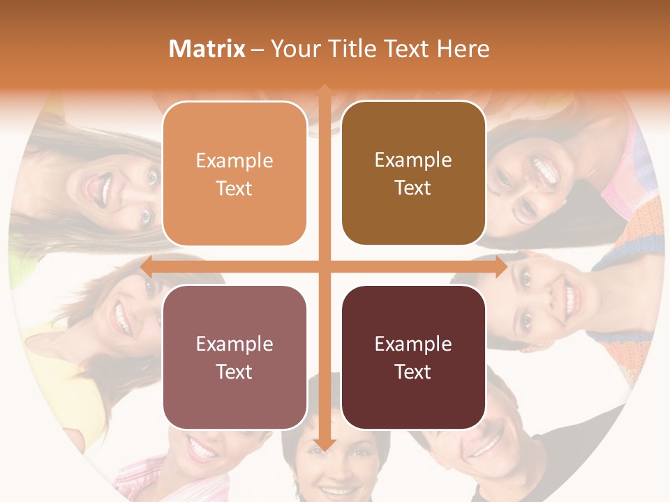 Happy Smiling People. Over White Background PowerPoint Template