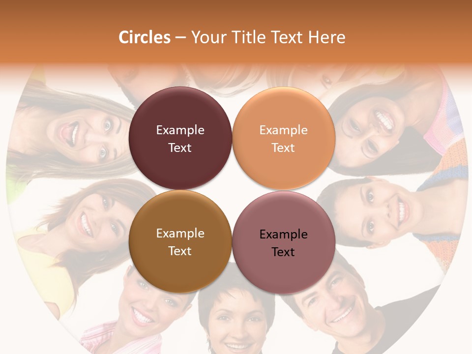 Happy Smiling People. Over White Background PowerPoint Template