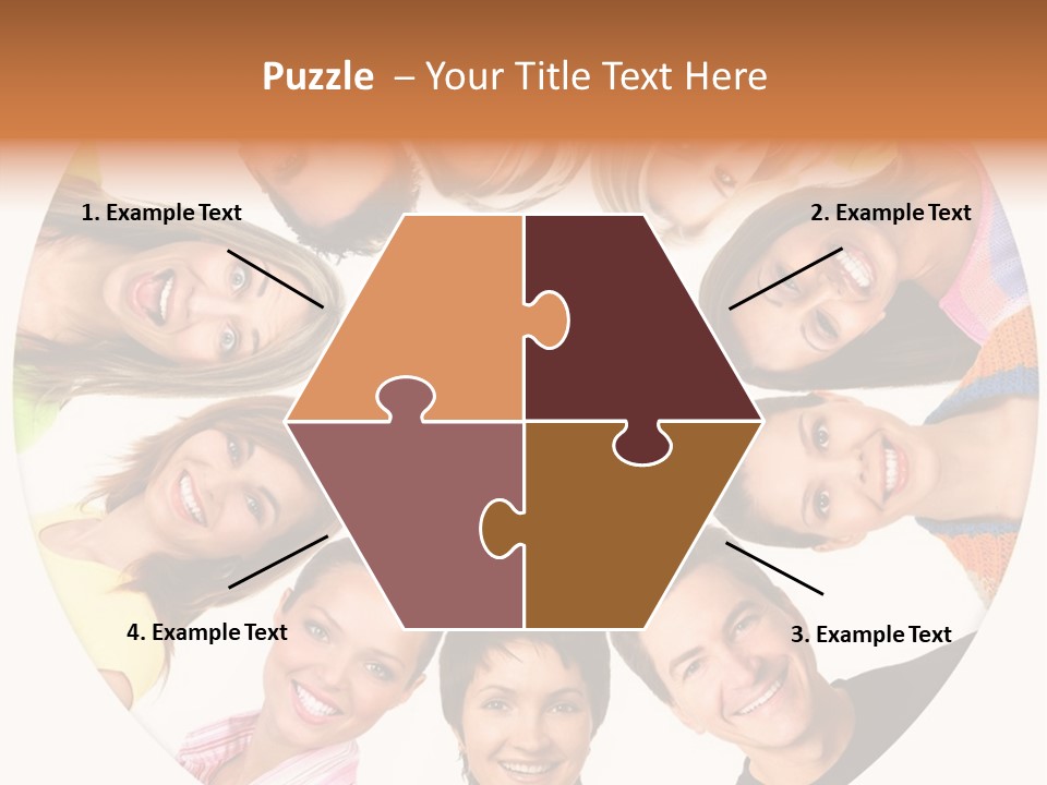 Happy Smiling People. Over White Background PowerPoint Template