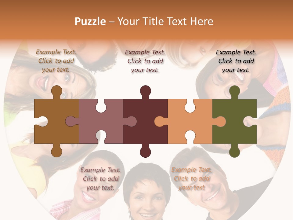 Happy Smiling People. Over White Background PowerPoint Template