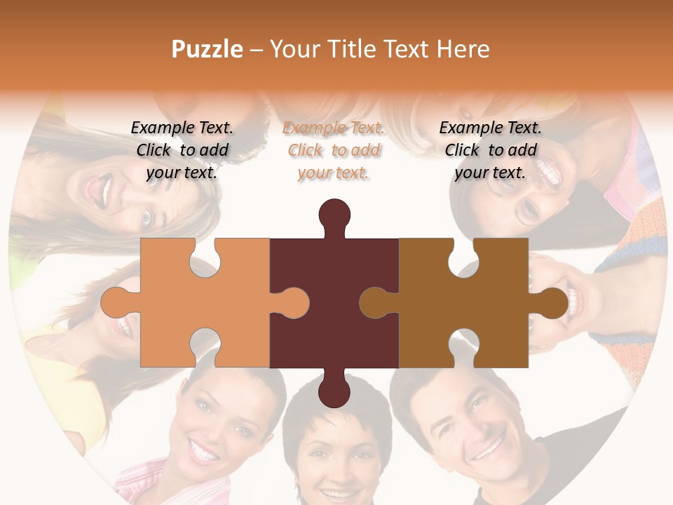 Happy Smiling People. Over White Background PowerPoint Template