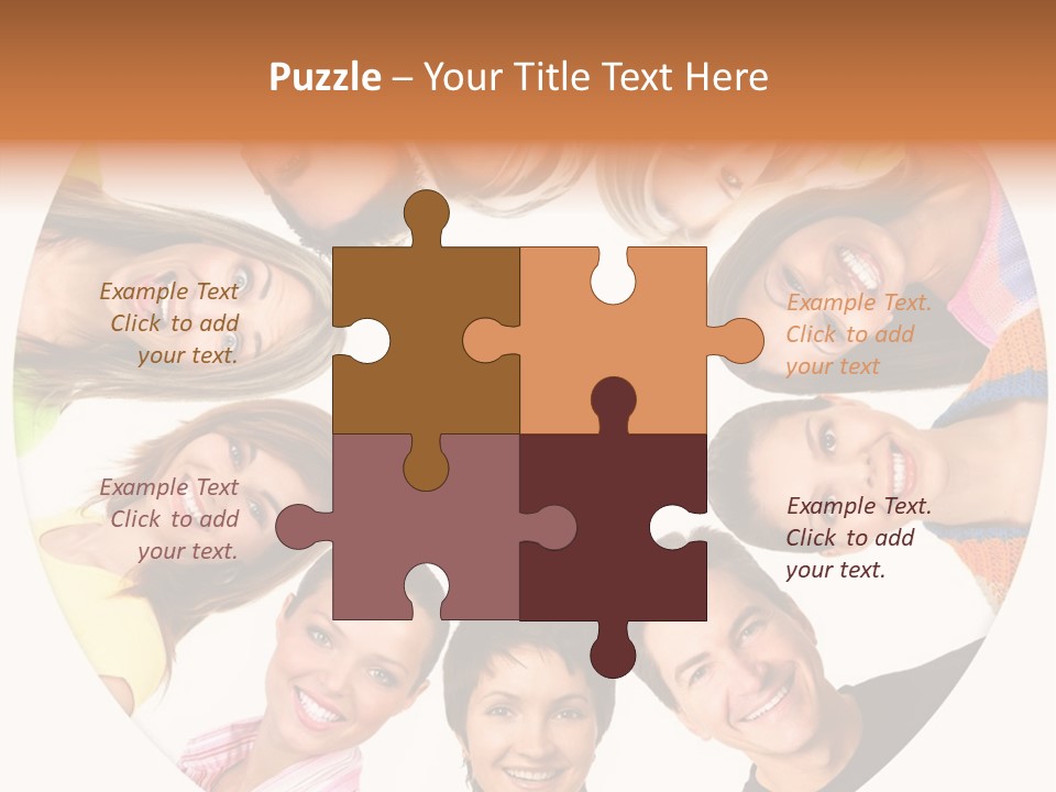 Happy Smiling People. Over White Background PowerPoint Template