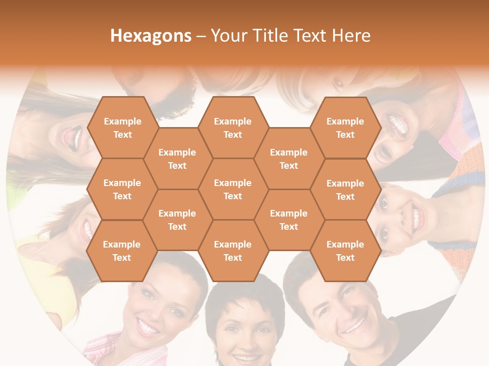 Happy Smiling People. Over White Background PowerPoint Template