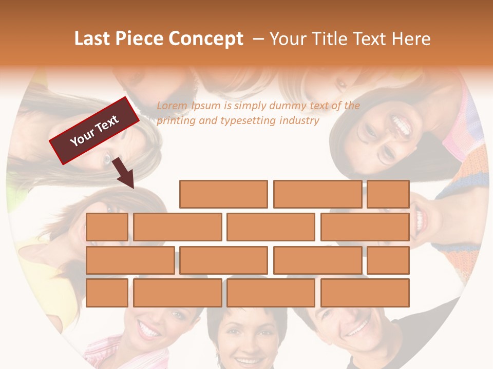 Happy Smiling People. Over White Background PowerPoint Template