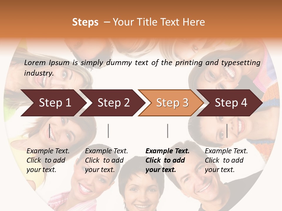 Happy Smiling People. Over White Background PowerPoint Template