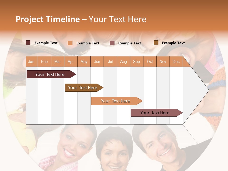 Happy Smiling People. Over White Background PowerPoint Template