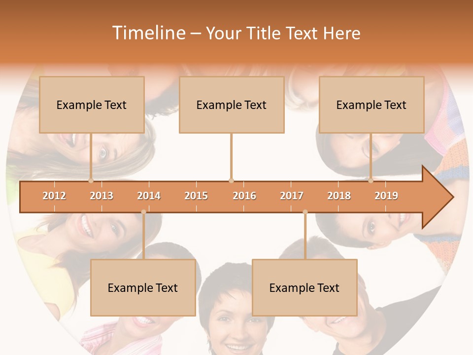 Happy Smiling People. Over White Background PowerPoint Template