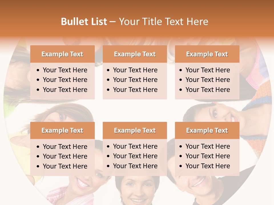 Happy Smiling People. Over White Background PowerPoint Template