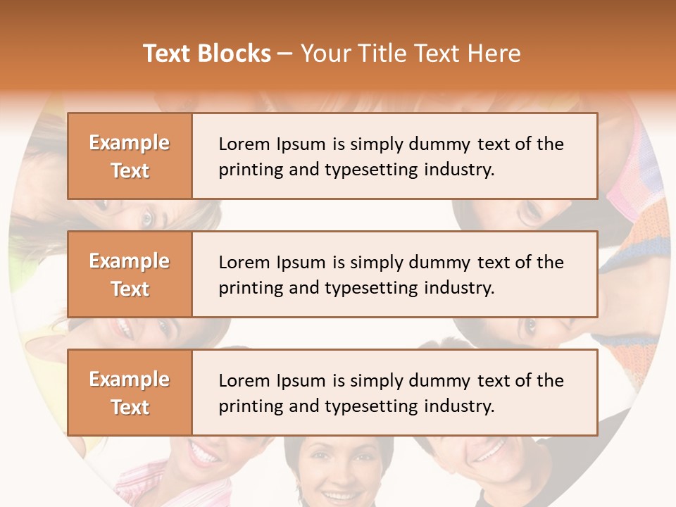 Happy Smiling People. Over White Background PowerPoint Template