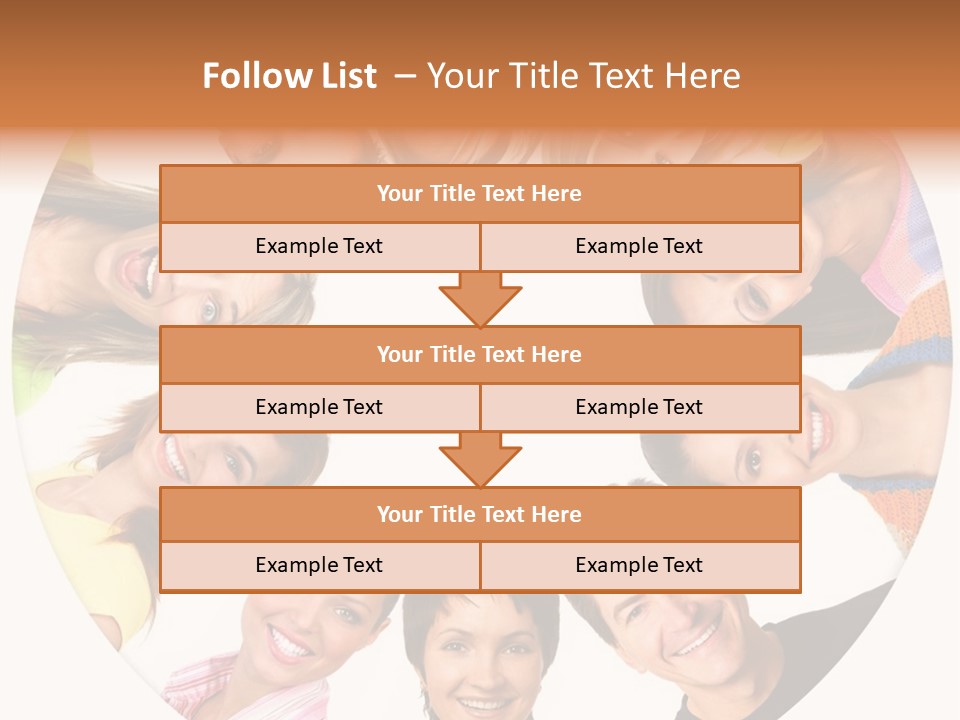 Happy Smiling People. Over White Background PowerPoint Template