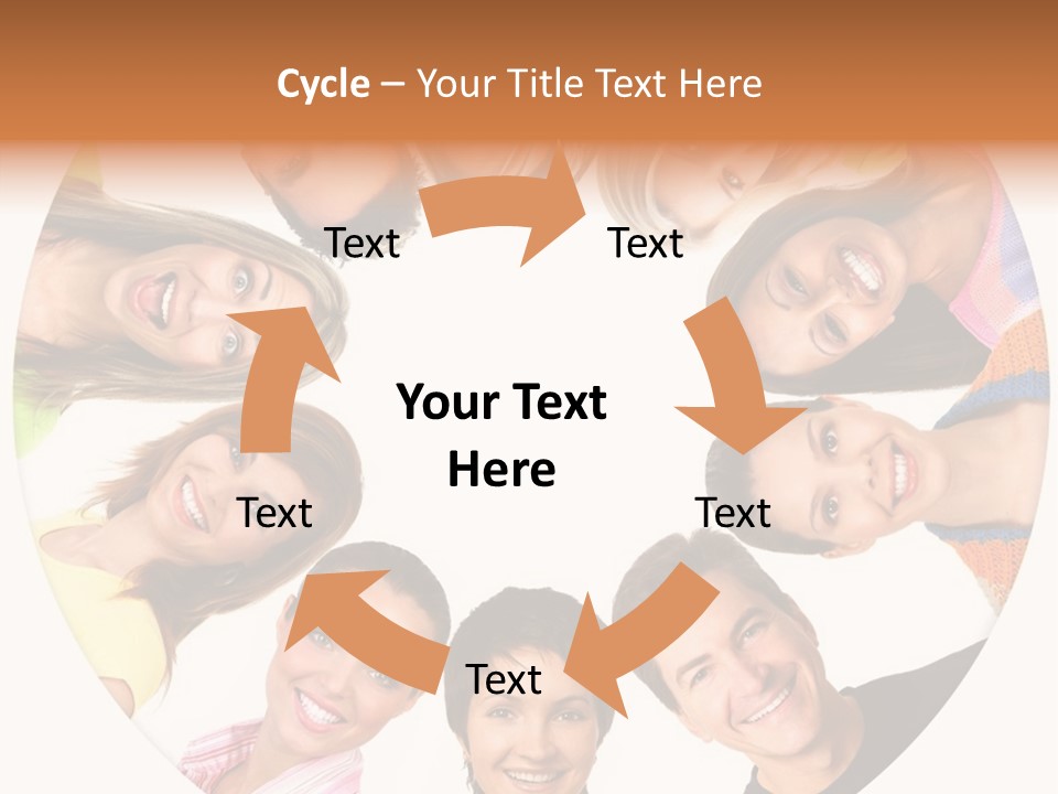 Happy Smiling People. Over White Background PowerPoint Template