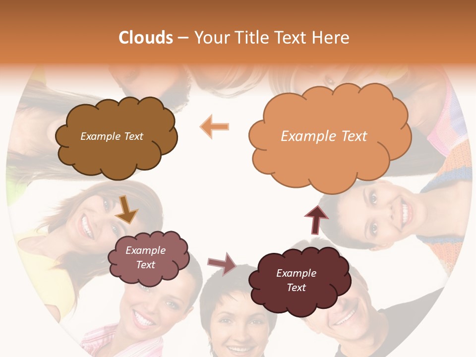 Happy Smiling People. Over White Background PowerPoint Template