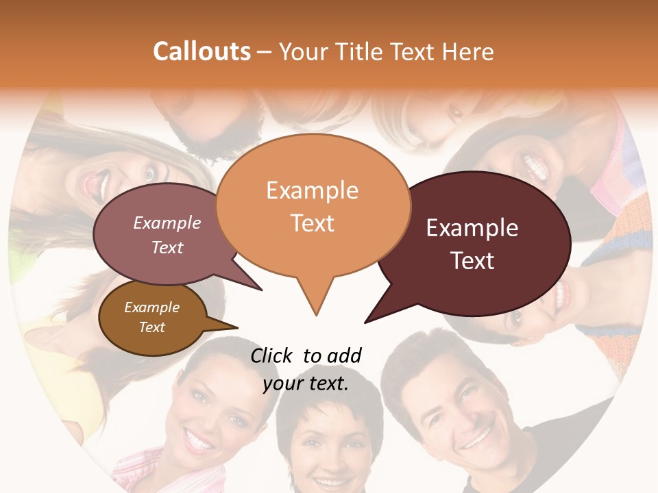 Happy Smiling People. Over White Background PowerPoint Template