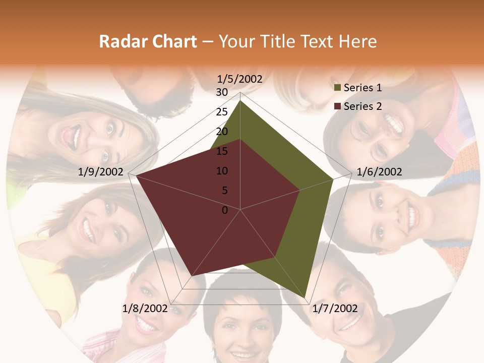 Happy Smiling People. Over White Background PowerPoint Template