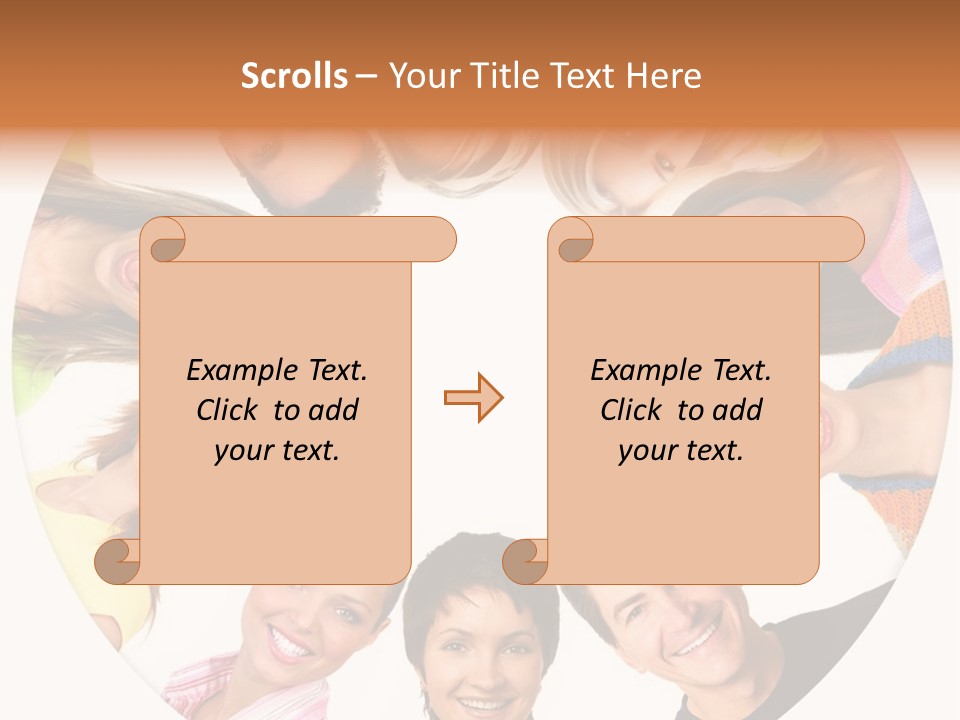 Happy Smiling People. Over White Background PowerPoint Template