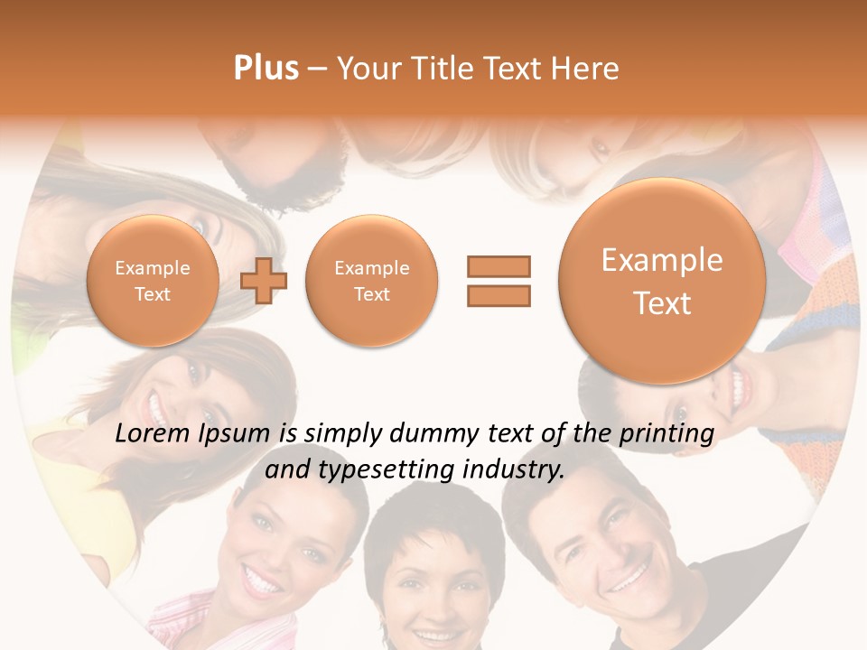 Happy Smiling People. Over White Background PowerPoint Template