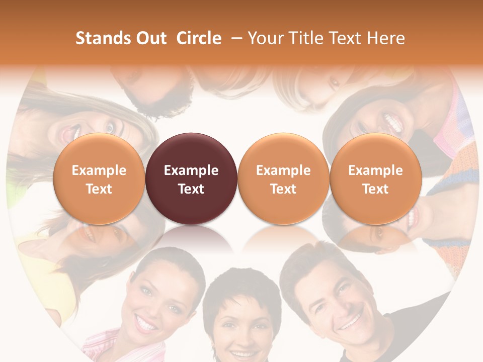 Happy Smiling People. Over White Background PowerPoint Template