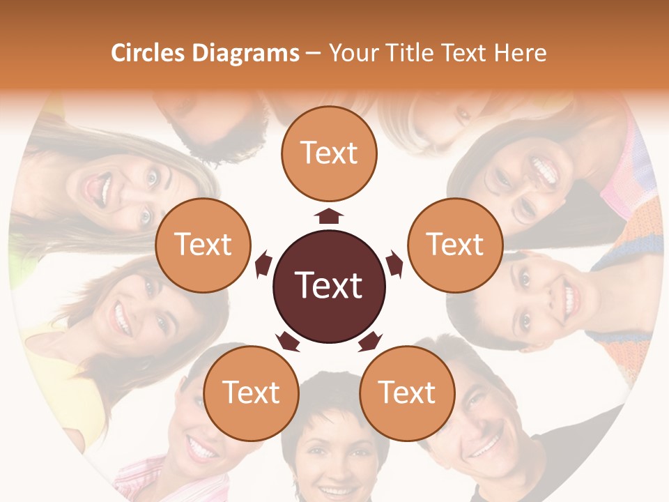 Happy Smiling People. Over White Background PowerPoint Template