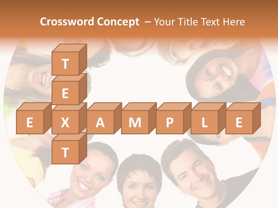 Happy Smiling People. Over White Background PowerPoint Template