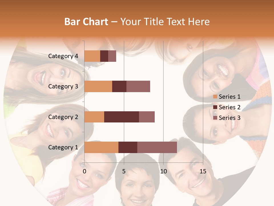 Happy Smiling People. Over White Background PowerPoint Template