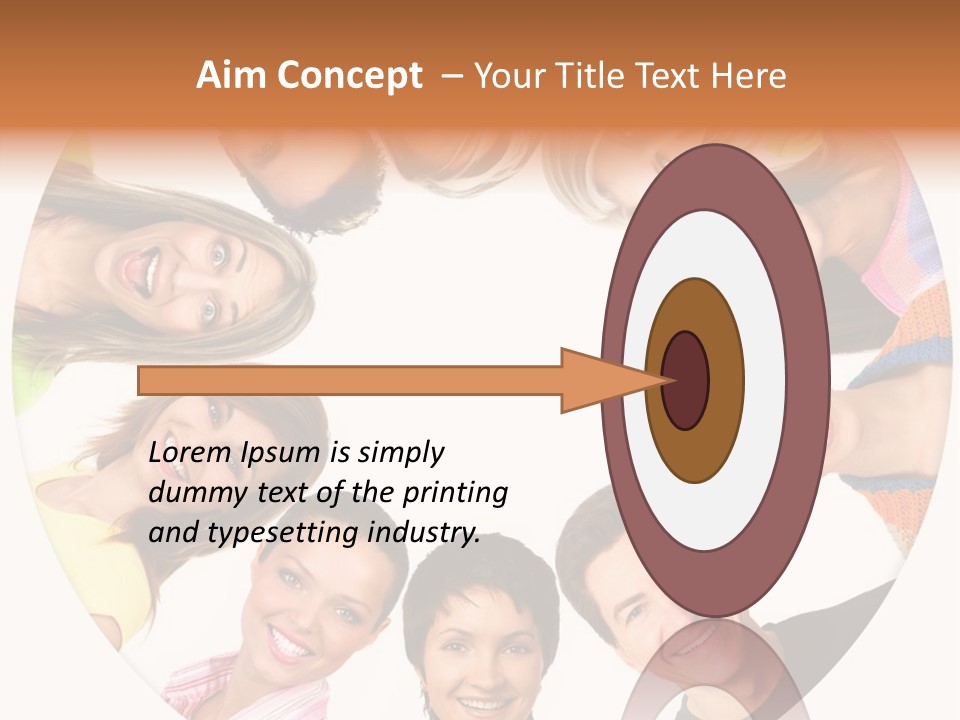 Happy Smiling People. Over White Background PowerPoint Template