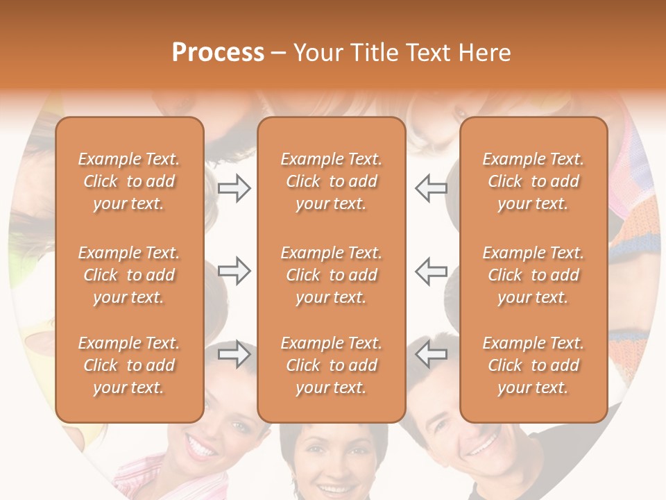 Happy Smiling People. Over White Background PowerPoint Template