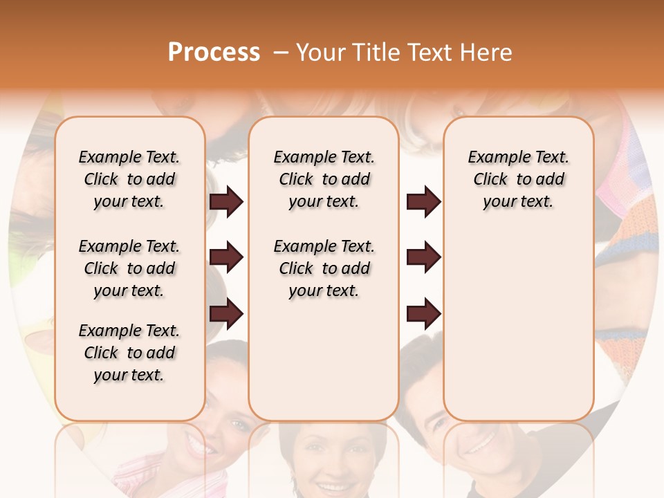 Happy Smiling People. Over White Background PowerPoint Template