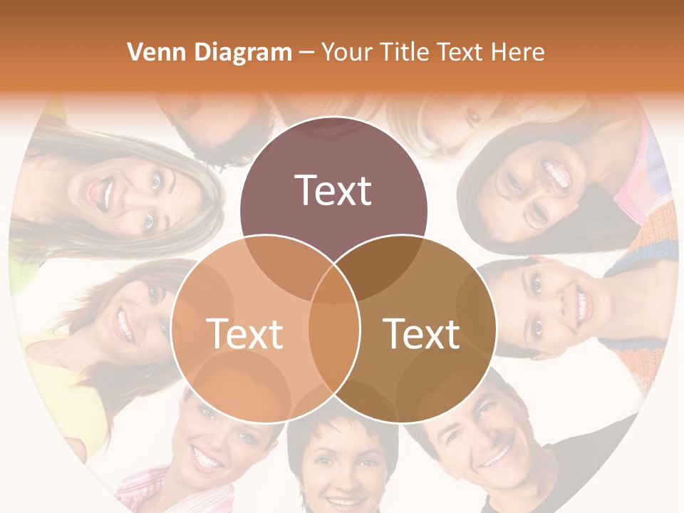 Happy Smiling People. Over White Background PowerPoint Template