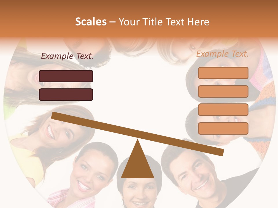 Happy Smiling People. Over White Background PowerPoint Template