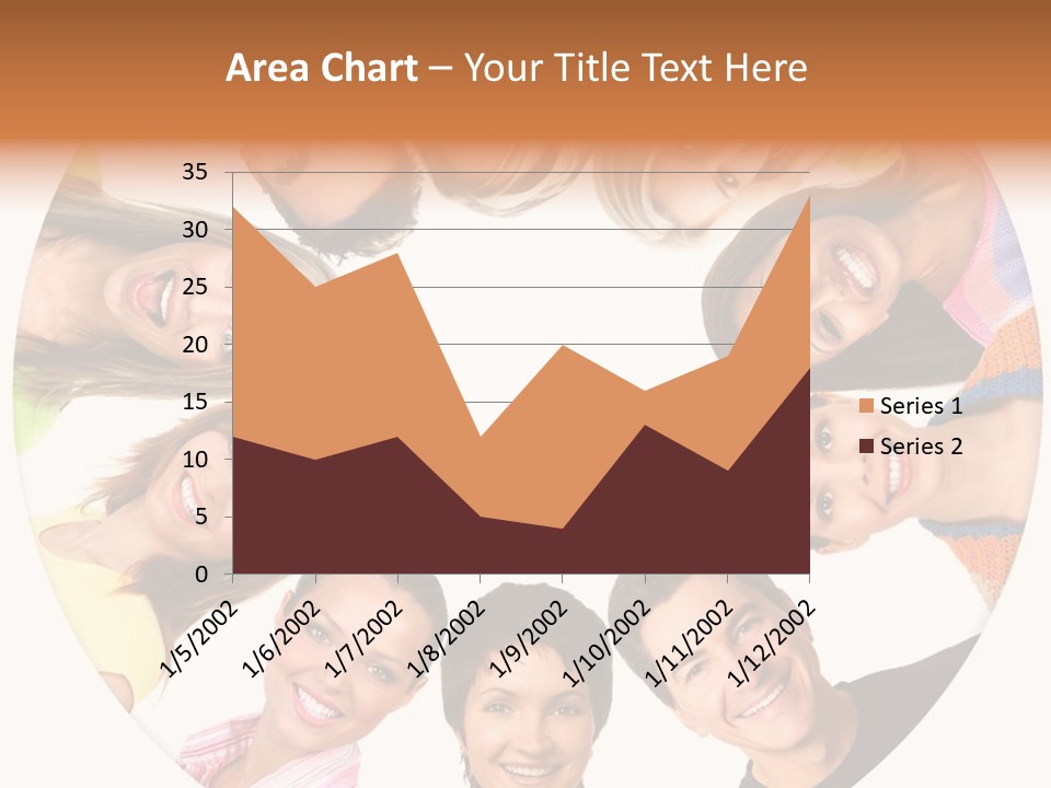 Happy Smiling People. Over White Background PowerPoint Template