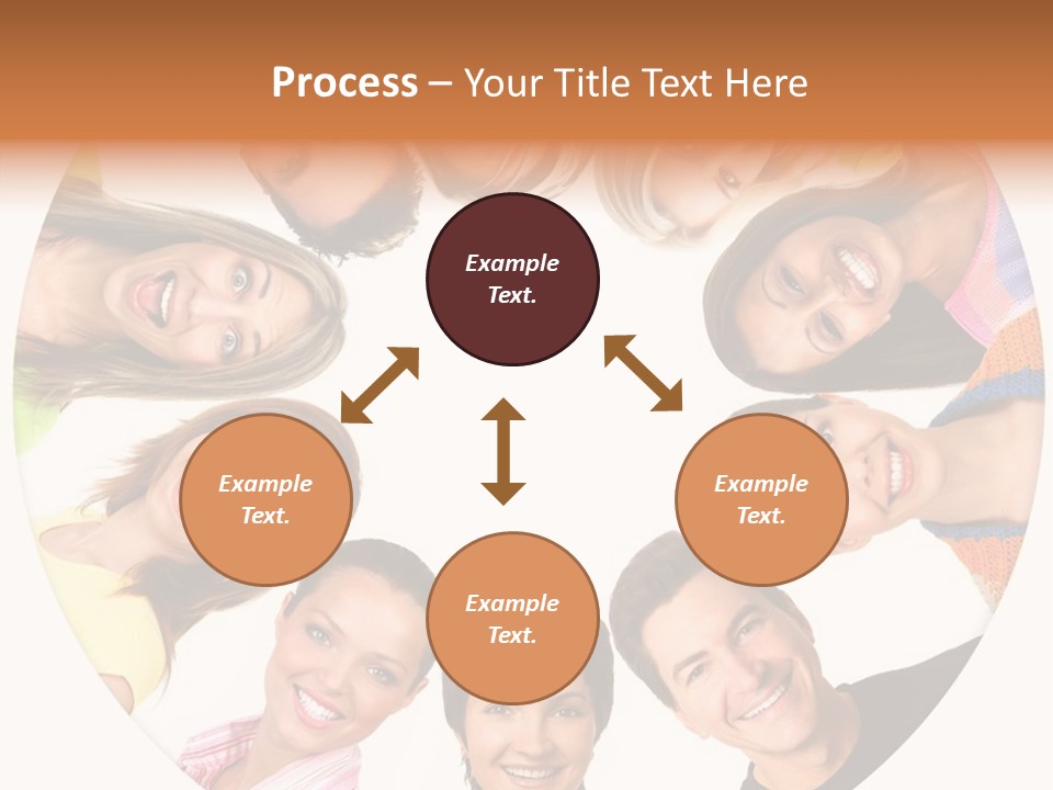 Happy Smiling People. Over White Background PowerPoint Template