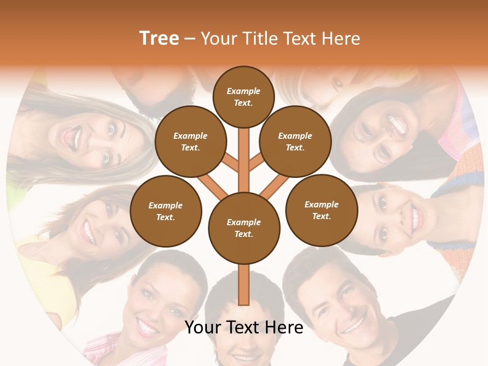 Happy Smiling People. Over White Background PowerPoint Template