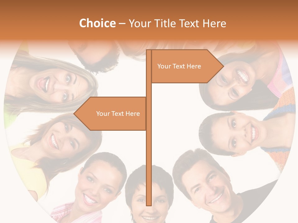 Happy Smiling People. Over White Background PowerPoint Template