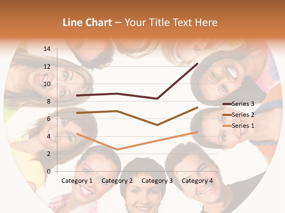 Happy Smiling People. Over White Background PowerPoint Template
