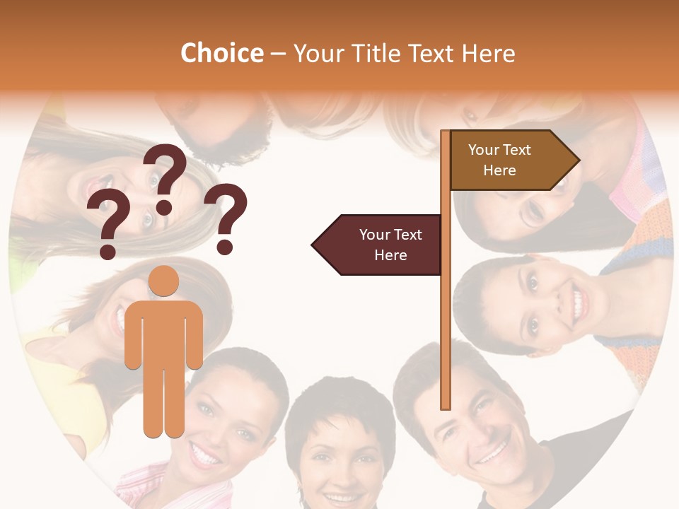 Happy Smiling People. Over White Background PowerPoint Template