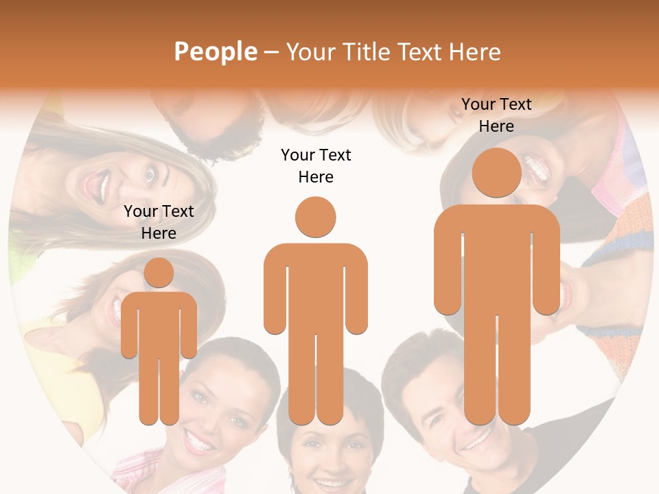 Happy Smiling People. Over White Background PowerPoint Template