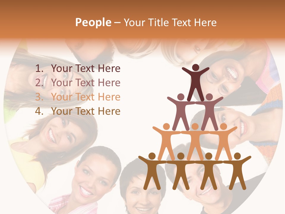 Happy Smiling People. Over White Background PowerPoint Template
